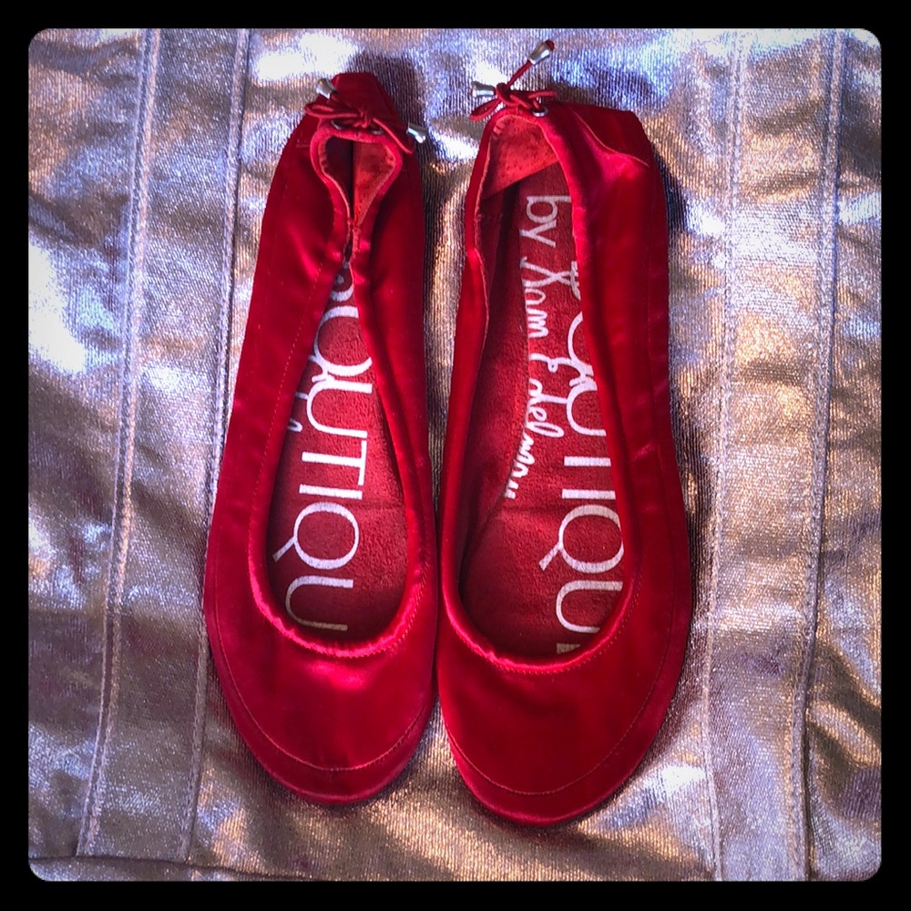 Sam Edelman red satin ballet flats